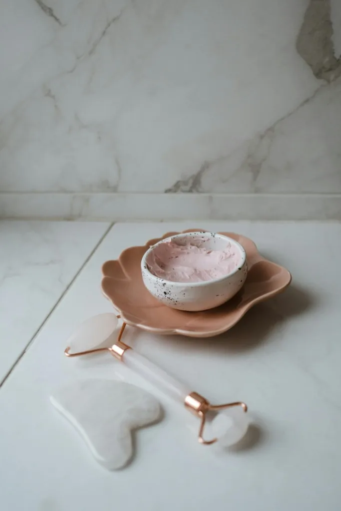 Gua sha tool and facial roller used in dry cupping and bodywork